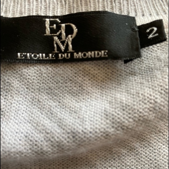 ETOILE DU MONDE V NECK SWEATER SZ 2 - Picture 5 of 6